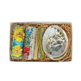 Floral Sage Kit Blues with Abalone Shell Yoga Meditation Spiritual Gift Set