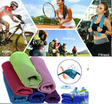 2x Instant Cooling Towel Ice Cold Cycling Gym Outdoor Chilly Cool - Light Blue