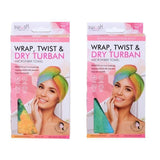 2 pcs Hair Towel Fast Dry Microfibre Super Drying Turban Bath Head Wrap Hat Spa