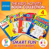 4 x A6 Kids Puzzle Books Word Search Mazes Puzzles Activities Fun Learning