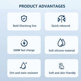 USB To Type C Cable Fast Charge USB C Cable Data Cable C To USB A 1.5M Black