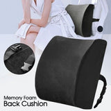 Memory Foam Seat Cushion Lumbar Back Pillow Pain Relief Car