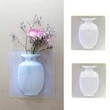 2x Silicone Sticky Vase Wall Fridge Magic Flower Plant Pot Decoration