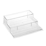 1x Crystal Clear 3 Tier Shelf Organiser Spice Jars Cosmetic Step Storage Rack