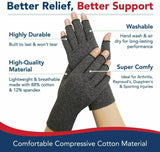 Arthritis Gloves Compression Joint Finger Pain Relief Hand Wrist Support Brace L