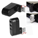 3 Port USB HUB Distribution Splitter Adapter Super Speed Data Hub Laptop - Black