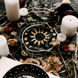 Zodiac Tarot Altar Scarf Fashion Cloth Decor Art Poster Tablecloth Cover Black