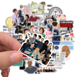 50pcs Criminal Minds USA TV Show Stickers Decal Vinyl Mix Book Laptop Skateboard