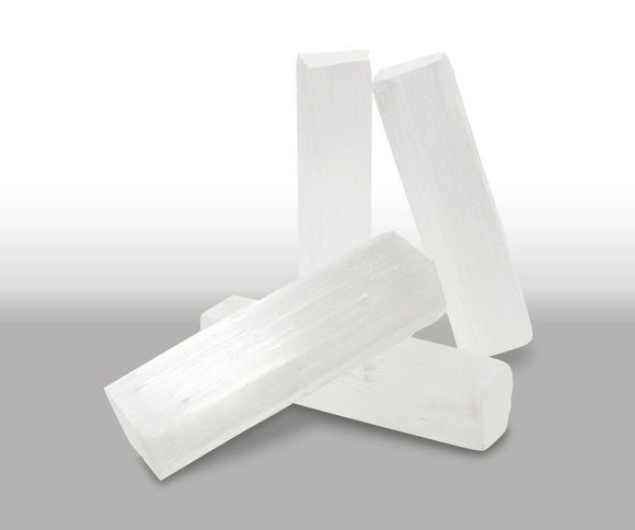 2 Pieces Selenite  Satin Spar Beam Wand Pieces Crystal Healing Natural Stone