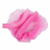 100Pcs Disposable Hair Net Caps Hairnet Dust Head Cover Stretch Elastic Hat Pink