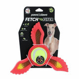 2x Dog Toy Fetch Flyer Foam Dart w/ Tennis Ball Durable Rubber Pet Puppy Toy RED