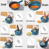 Vegetable Slicer Multifunctional Kitchen  Artifact Food Chopper - Green