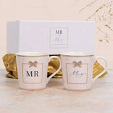 Mr & Mrs Mugs Set Wedding Anniversary Gift Engagement Jewelled