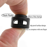 20x Double Hole Toggle Cord Stopper Locks End Drawstring Spring Loaded With Hole