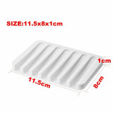 2x Silicone Soap Dish Holder Rack Tray Plate Saver Bathroom Storage - White