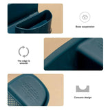 Sink Mounted Strainer Basket Multifunctional Kitchen Storage Rack Drain Blue