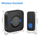 Wireless Door Bell Chime Waterproof Doorbell 2 Receivers 300M Long Range