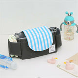 Stroller Baby Organiser Buggy Mummy Bag Pram Pushchair Cup Storage Blue Stripes