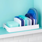 YouCopia StoraLid Food Container Lid Organizer Expandable with 8 Tall Dividers