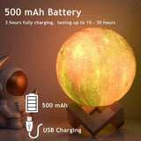 3D Printing Moon Lamp USB LED Night Light Moonlight Touch Color Changing 15cm