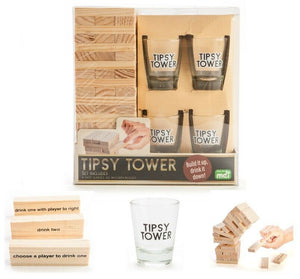 Tipsy Tower Drinking Game Set Party Fun Drink Group Friends Shot Glasses