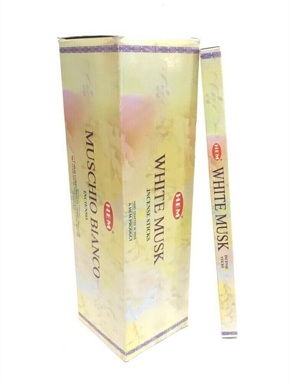 HEM Square White Musk 200 Incense Sticks India Relaxation Home Fragrance Odours