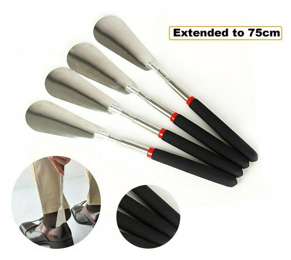 75cm Telescopic Long Handle Shoehorn Stainless Steel Shoe Horn Lifter Tool