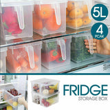 4x Storage Box Refrigerator Food Container Kitchen Fridge Organiser Freezer