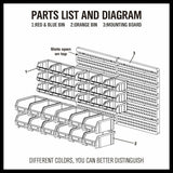 30Pc Parts Storage Bins Wall Mounted Tool Organiser Board Tray Rack Workshop Box