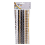 24 Pieces  Appetito Reusable Party Straws With Brush Glitz & Glam