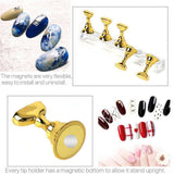 2 Sets Acrylic Nail Art Practice Display Stand Magnetic Tips Holders Assorted
