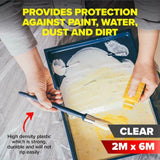 Plastic Drop Sheet Protection Clear Reusable Durable 2m x 6m Handy Hardware