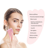 Natural Rose Quartz Facial Jade Gua Sha Stone Beauty Massage Tool Face Massager