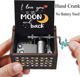 New Wooden Music Box Vintage Hand Crank Anniversary Wedding Valentine's Day Gift