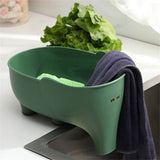 1PK Kitchen Drain Basket Sink Elephant Clean Leftover Sink Strainer Fruit -Grey