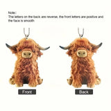 Highland Cattle Car Mounted Rearview Mirror Pendant Backpack Gift Hanging Decor