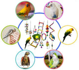 10PC Parrot Hanging Swing Bird Toy Harness Cage Ladder Parakeet Cockatiel Hammock