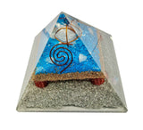 Blue Howlite Crystal Merkabah Orgonite Orgone Pyramid EMF Protection Energy