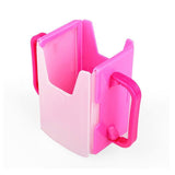 Juice Drink Pouch Box Adjustable Handles Toddler Baby Kids Milk Cup Holder -Pink