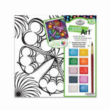 Pearlescent Painting Art Set Canvas 25x25cm 10 Watercolour Cakes Brush Butterfly