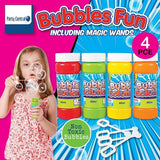 4x Bubble & Wand Magic Non-Toxic Indoor/Outdoor Play Wedding Party Fun 60ml