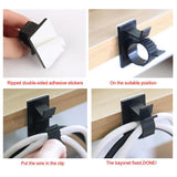 20pcs Adhesive Cord Management Cable Clips Black Wire Holder Organizer Clamp