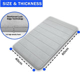 2x Memory Foam Bath Mat Non-Slip Back Fleece Softness Absorbent Grey 40x60cm
