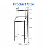 Tiers 3 Toilet Shelf Bathroom Rack Over Laundry Washing Machine Storage Black