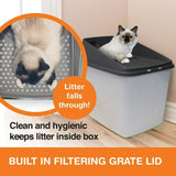 Top Entry No Mess Cat Litter Box Large Enclosed Covered Kitty Tray Hide Away