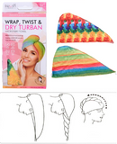 2 pcs Hair Towel Fast Dry Microfibre Super Drying Turban Bath Head Wrap Hat Spa