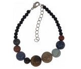 Planetary Gemstomes Bracelet Universe Galaxy Natural Stone Unique Gift - Style 3