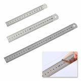 3pcs Metal Ruler Stainless Steel Double Sided 15/20/30cm Precision School Office