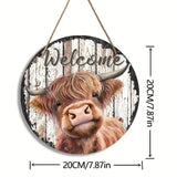Funny Farmhouse Wood Signs Cow Rustic Wood Signs Round Wooden Home Garage Wall