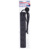 6 Outlet PowerBoard With Surge Protection PowerBoard 240V 10A Max Load -Black 1M